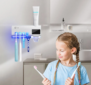 Soporte Esterilizador Cepillos UV + Dispensador Pasta
